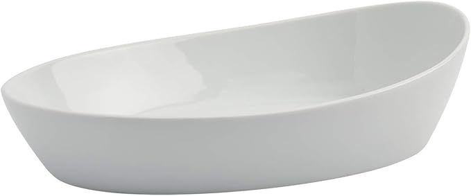 Denmark White Porcelain Chip Resistant Scratch Resistant Commercial Grade Serveware, 3 Piece Oval Serving Bowl Set