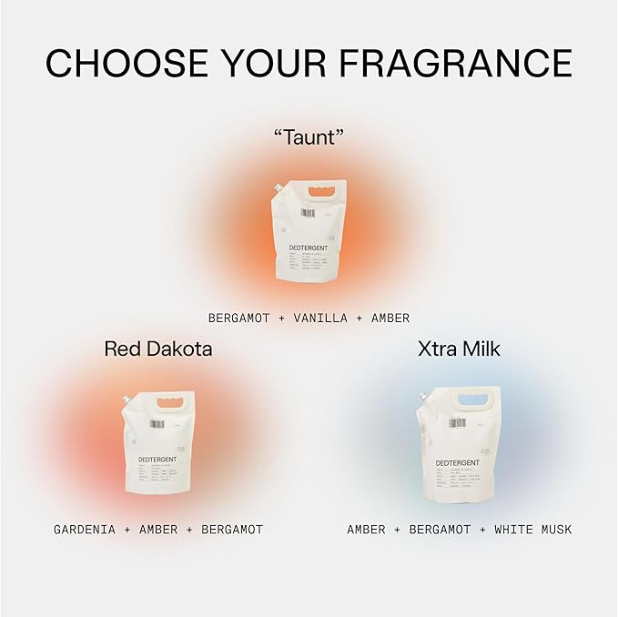 DedCool Liquid Laundry Dedtergent (Xtra Milk Refill 64 oz) Luxurious Fragrance, Scented, Removes Stains, Ideal for 60 Washes, Infused with Essential Oils, Vegan, Non-Toxic, Cruelty & Dye Free