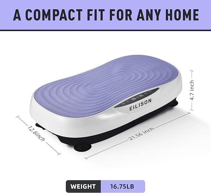 EILISON FIRMHOLD Handle Vibration Plate Exercise Machine for Lymphatic Drainage- Full Body Vibration Platform for Weight Loss, 350lbs Vibration Plate for Beginners & Recovery (Glory Purple)