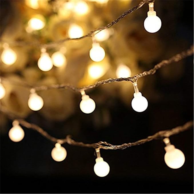Globe String Lights for Bedroom, 49 Feet 100 LED Fairy Lights Plug in, 8 Modes Warm White Christmas String Lights for Indoor Outdoor Patio Party Garden Wedding Christmas Tree Decor