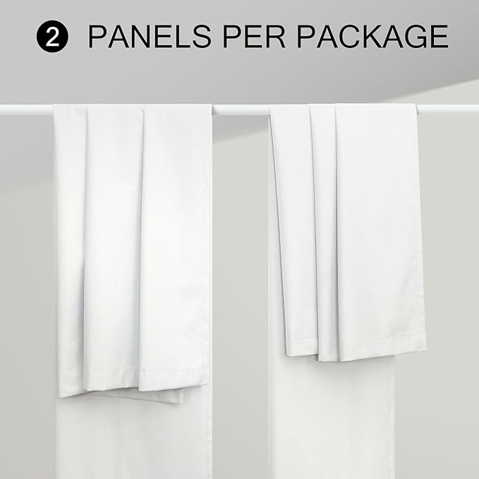 Extra Long Blackout White Curtains for 10 Foot High Living Room Darkening Large Window Pocket Back Tab Linen Drapes 120 Inches Long 2 Panels Set Noise Cancelling Thermal Light Blocking Luxury Stunning