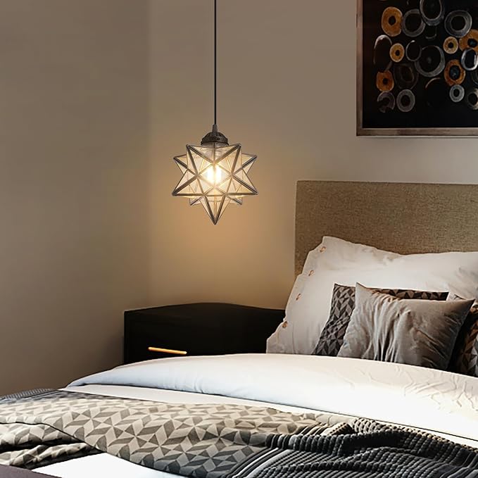 Clear Glass Chandeliers Lighting Pendant Lights for Kitchen Island Dining Room Light Fixture Chandeliers Hanging Light with Warm Light Bulb