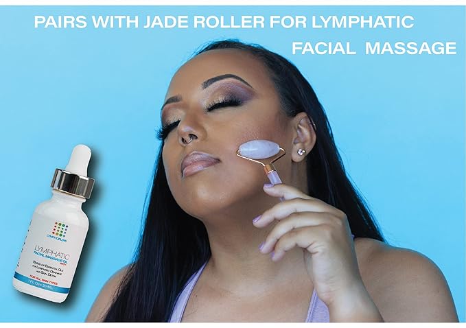 Facial Lymphatic Drainage Oil for Gua Sha Facial Tools, Lymphatic Drainage Massager Face with Jojoba & Coconut Oil, Use with Face Roller, Jade Roller, Guasha Tool for Face & Neck, 1 Fl Oz