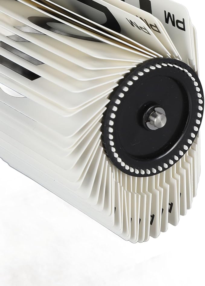 Flip Desk Clock, Retro Vintage Flip Desk Table Clock, Digital Sided Large Numbers Mechanical Flip Clock Wood Base for Living Room, Study Room and Office(Black)