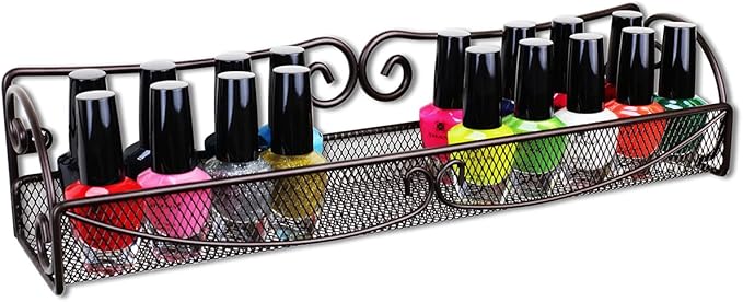 Deco Brothers Wall Mounted Single Tier Mesh Hanging Spice Rack, Set of 2, Bronze