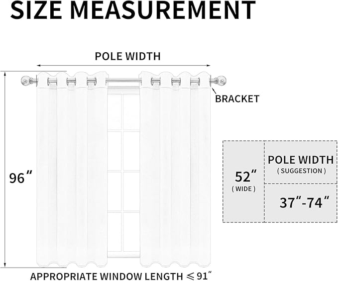 Easy-Going Blackout Curtains for Bedroom, Solid Thermal Insulated Grommet and Noise Reduction Window Drapes, Room Darkening Curtains for Living Room, 2 Panels (52x96 in,Ivory)