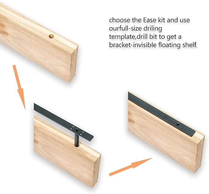 Hidden Shelf Brackets , Floating Shelf Bracket (22 inch +Ease Kit (New))