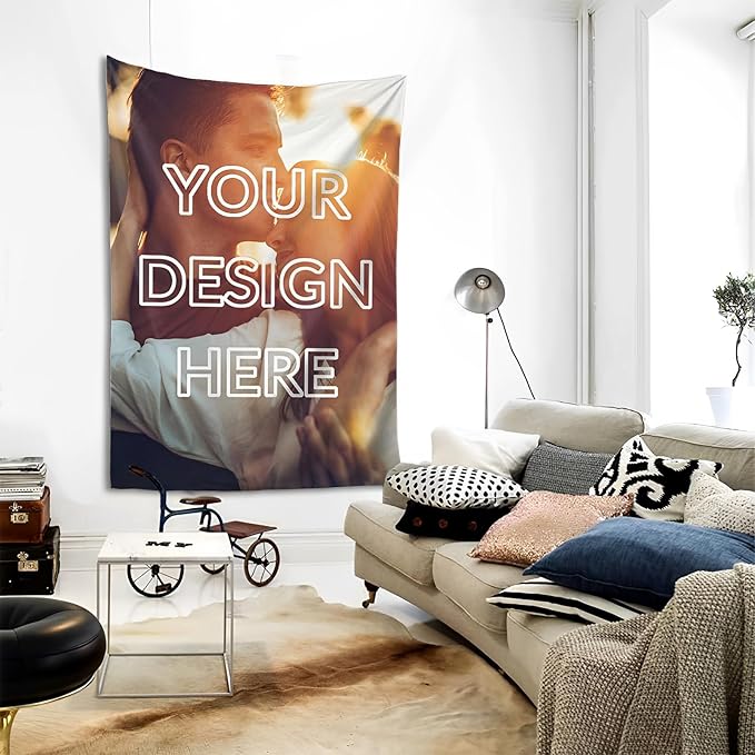 Custom Tapestry For Wall Bedroom Custom Backdrop Personalized Image Text Photo Customized Funny Tapestry Banners And Signs Single Picture Vertical Tapestrys
