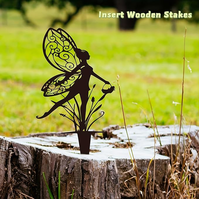 Decorative Garden Stakes, Fairy Garden Statues for Home and Garden (3)