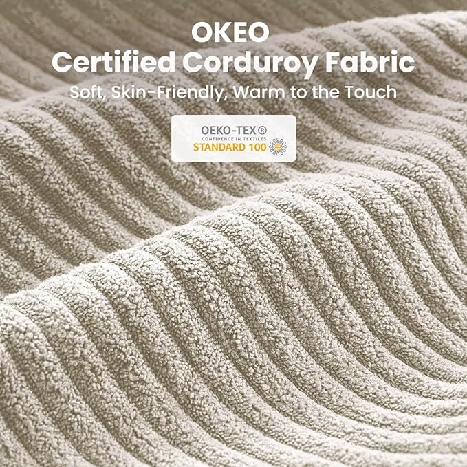 CHIC HOUSE Pull Out Sofa Bed, Full Size Sleeper Sofa, 2-in-1 Convertible Corduroy Couch with USB Charging, Memory Form Couch for Living Room, Apartment and Small Space (Beige, Corduroy - Full Size)