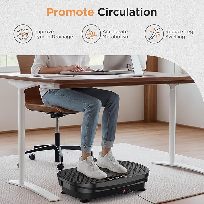 FEIERDUN Vibration Plate Exercise Machine, Vibration Plate for Lymphatic Drainage, Power Plate Vibration Platform for Weight Loss, Toning & Wellness