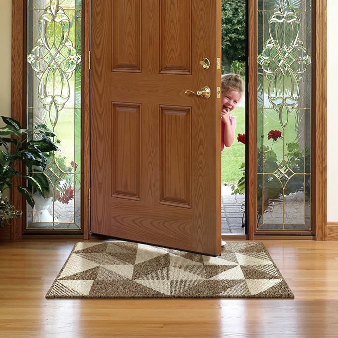 hicorfe Indoor Doormat,24"x35" Front Back Door Mat Rubber Backing Non Slip Door Mats,Low-Profile Absorbent Resist Dirt Entryway Doormat Inside Floor Mats for Entrance