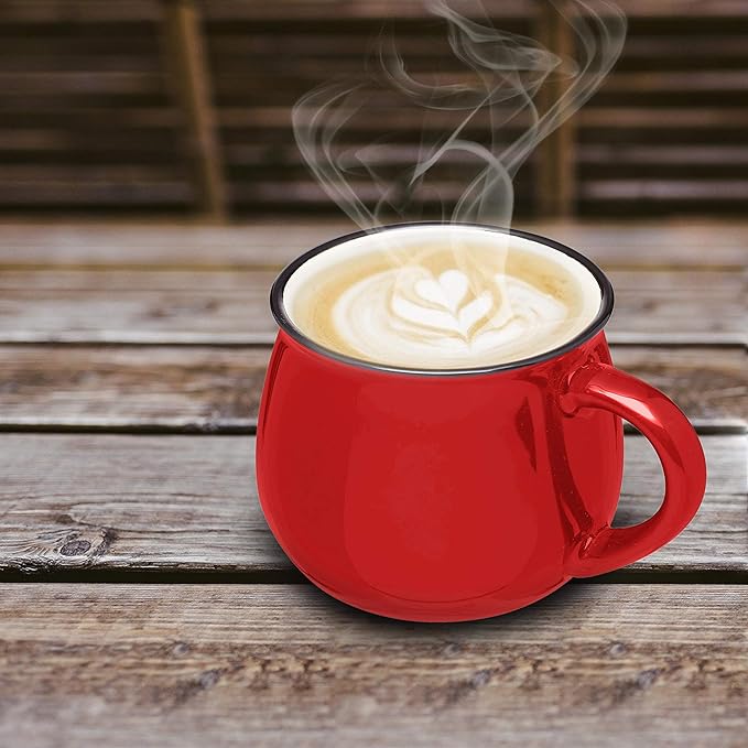 Custom Glazed Campfire Coffee Mugs 12 oz. Set of 100, Personalized Bulk Pack - Perfect for Coffee, Tea, Espresso, Hot Cocoa, Other Beverages - Red