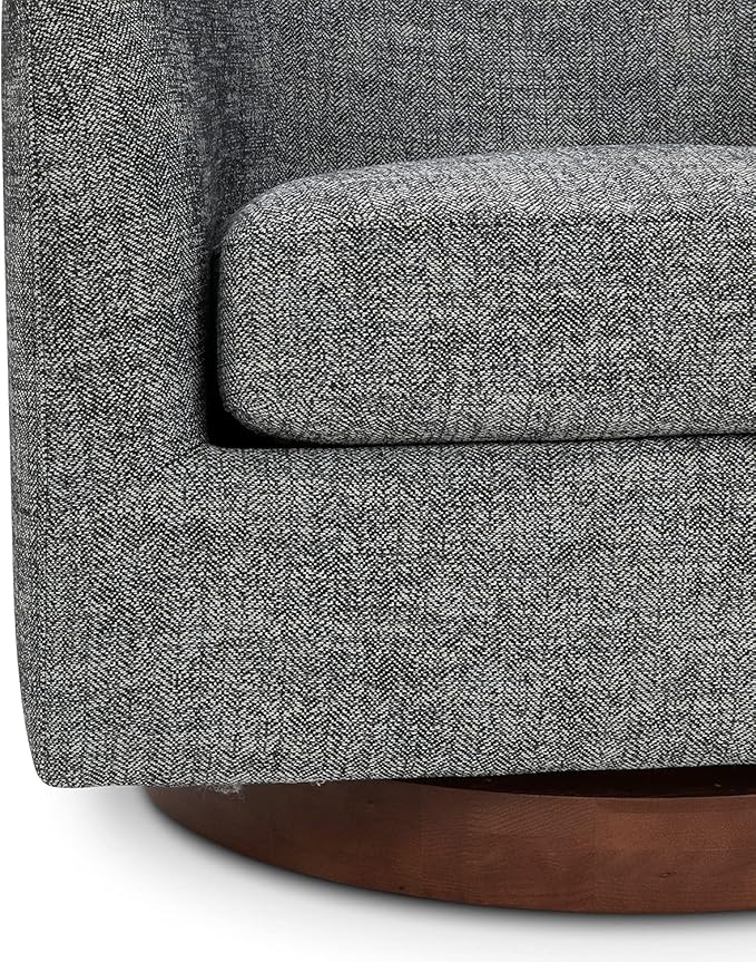 CHITA Swivel Accent Chair, FSC Certified Upholstered Fabric Barrel Chair for Living Room Set of 2, Fully Assembled, Dark Grey