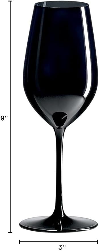 Double Blind Black Wine Glasses, Made in Europe, Set of 4, Voted Best Wine Gift 2024 by Food & Wine Magazine,16 Oz, 100% Lead-Free Crystal, Gift-Boxed