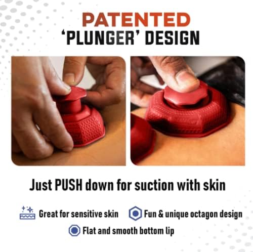 Cupping Therapy Set – Cupping Kit for Massage Therapy – Silicone Cups – Massage Cups – Smart Cupping for Fascia and Myofascial Release (Small, RED)