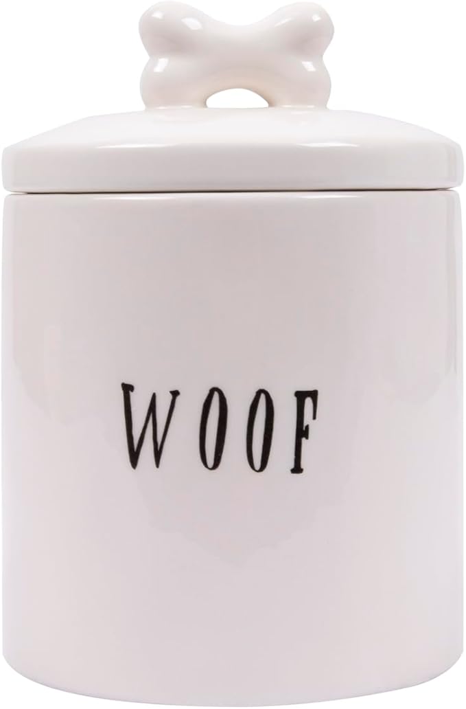 Creative Co-Op Woof Jar with Bone Handle on Lid