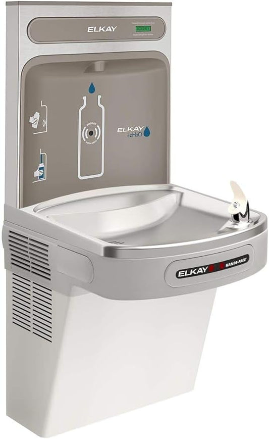 Elkay EZO8WSLK EZH2O Wall Mounted Drinking Fountain and Hands Free Bottle Filling Station with Cooler - N/A