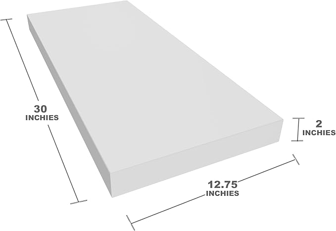 Floating Shelf, Set of 2 Wall Shelf, 30 in W x 12.75 in D x 2 in H Wooden Floating Wall Shelf with Invisible Brackets for Living Room/Bedroom/Bathroom/Kitchen Storage and Decor, White