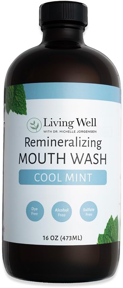 Cool Mint Remineralizing Mouthwash | Hydroxyapatite & Colloidal Silver Formula | Alcohol-Free | Fluoride-Free Mouth Rinse