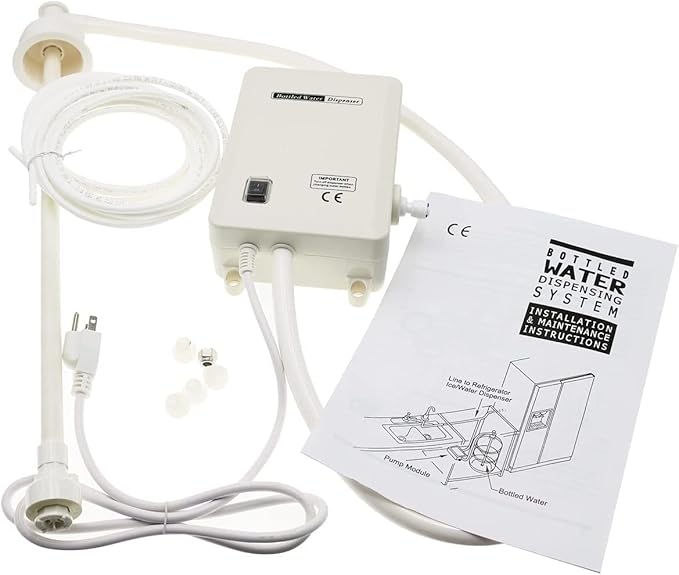 Drinking Water Dispenser Pump System Bottle Water Dispenser 5 Gallon 40PSI for Refrigerator Ice Maker Faucet Coffee/Tea Maker Single Inlet