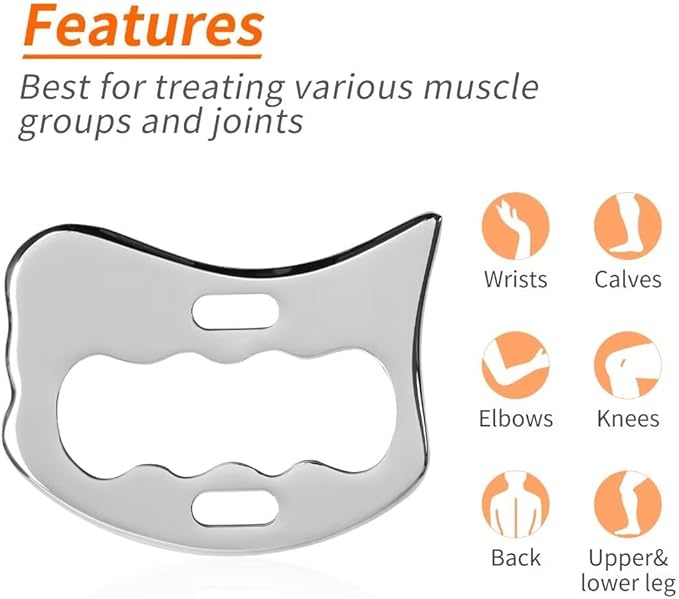 Guasha Massage Tool, Grade Stainless Steel Scraping Tool for Soft Tissue Upgrade Physical Therapy Stuff,Used for Back, Legs, Arms,Neck,Shoulder, Gua sha Tool