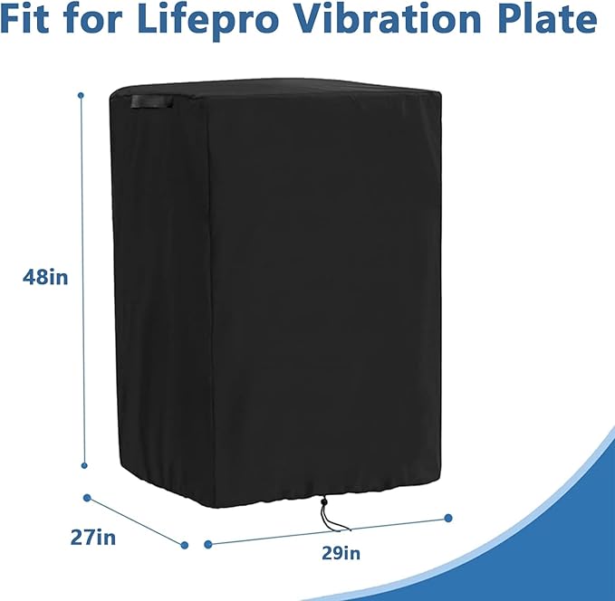 Cover for Lifepro Vibration Plate,Dust-Proof Vibration Plate Exercise Machine Cover,Adjustable Drawstrings, UV and Water-Resistant, Lightweight, Black,29" L x 27" W x 48" H