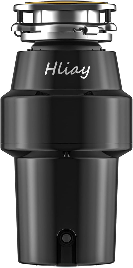 DC Garbage Disposal 3/4 HP Quiet (60dB) with Cord & Dishwasher Hookup for Kitchen Sink Food Waste, 6-Stage Grinding, 3-Bolt, 2700RPM, Continuous Feed, Titanium Stainless Steel, 10-Year Warranty