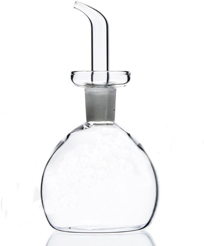 ELETON Cylindrical 16 oz Olive Oil Dispenser Bottle Glass with No Drip Spout -Olive Oil & Vinegar Dispenser Glass Cruet Decanter- Glassware Seal Handicraft Easy Clean Drip Free Bottles for Kitchen