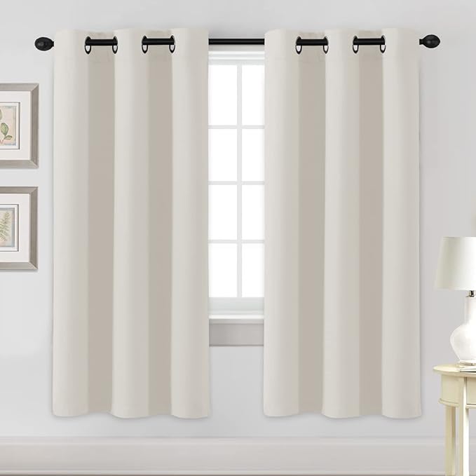 H.VERSAILTEX Room Darkening Curtains for Living Room Light Reducing Thermal Insulated Window Treatment Panels/Drapes Grommet Top 2 Panels (Ivory - 42 x 72 Inches)