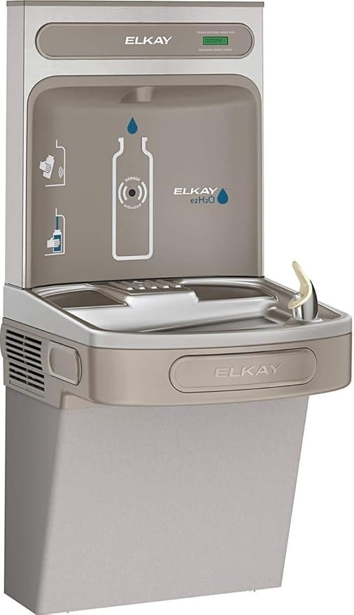 Elkay EZS8WSLK ezH2O Bottle Filling Station with Single ADA Cooler Non-Filtered Refrigerated Light Gray