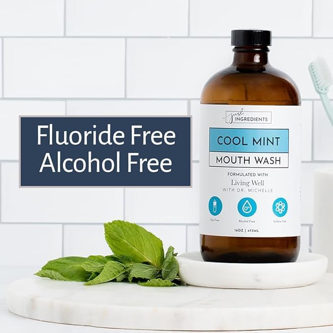 Cool Mint Remineralizing Mouthwash | Hydroxyapatite & Colloidal Silver Formula | Alcohol-Free | Fluoride-Free Mouth Rinse