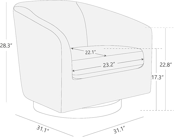 CHITA Swivel Accent Chair, FSC Certified Upholstered Velvet Barrel Chair for Living Room, Fully Assembled, Burnt Orange