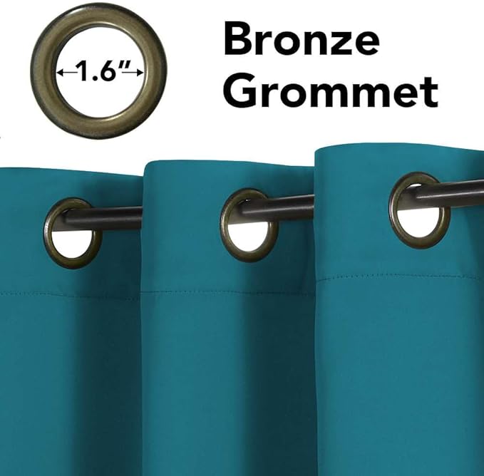 H.VERSAILTEX Thermal Insulated Blackout Curtains Soft and Smooth Baby Boy Room Window Panels,Formaldehyde-Free,Grommet,52 by 63 - Inch - Turquoise Blue - Set of 2