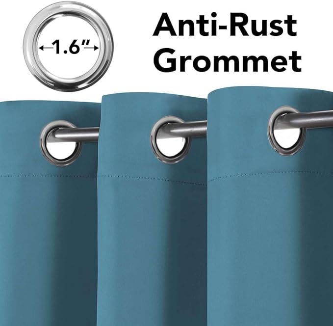 H.VERSAILTEX Blackout Curtains for Bedroom Thermal Insulated Room Darkening Living Room Curtains 84 Inch Long Grommet Privacy Protection Window Curtain Panels/Drapes for Nursery, 2 Panels, Storm Blue