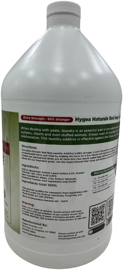 Extra Strength Lice & Bed Bug Laundry Additive - Gentle, Odorless, and Stain-Free Liquid Laundry Treatment - Child and Pet Friendly - Laundry at Any Water Temperature (1 Gallon)