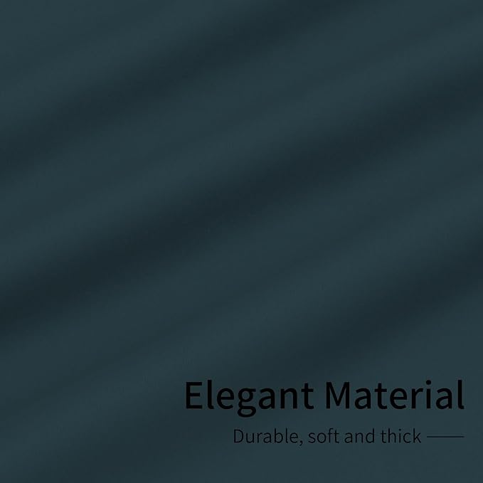 Easy-Going Blackout Curtains for Bedroom, Solid Thermal Insulated Grommet and Noise Reduction Window Drapes, Room Darkening Curtains for Living Room, 2 Panels (34x84 in, Bluestone)