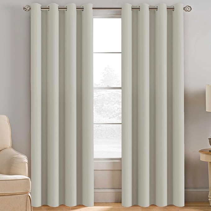 H.VERSAILTEX Blackout Curtains for Bedroom/Living Room, Length 63"/72"/84"/96"/108", Multi Colors, Room Darkening Thermal Insulated Grommet Window Curtains - 2 Panels