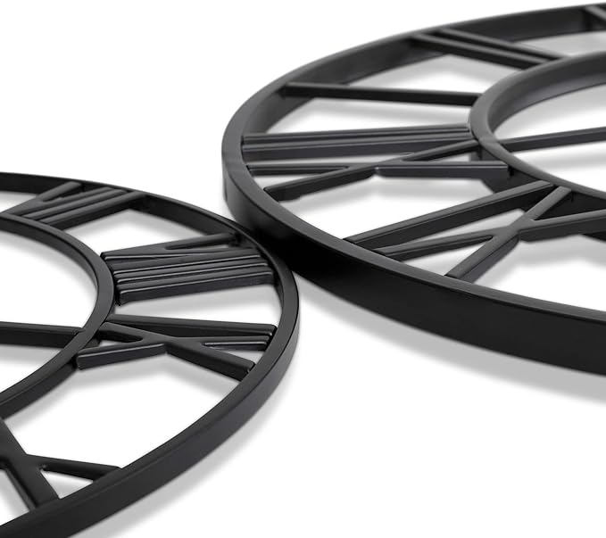 CLXEAST Silent 24 Inch Wall Clocks for Living Room Decor, Large Black Metal Roman Numeral Wall Clocks for Modern Farmhouse Home Decor,House Warming Gifts New Home