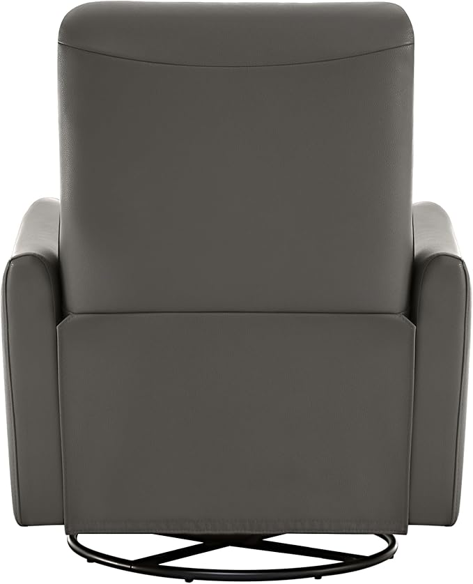 CHITA Power Recliner Chair Swivel Glider, FSC Certified Upholstered Faux Leather Living Room Nursery Reclining Sofa Chair with Lumbar Support, Charcoal