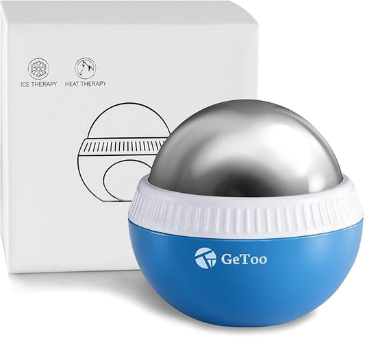 Cryosphere Cold Massage Roller Ball - 2.8 Inches Cryosphere Cold Roller for 6 Hour Cold Massage, Detachable Rolling Ball, Ice Roller Cryoball for Deep Tissue Massage, White and Blue