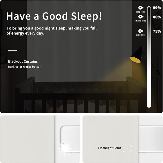 Easy-Going Blackout Curtains for Bedroom, Solid Thermal Insulated Grommet and Noise Reduction Window Drapes, Room Darkening Curtains for Living Room, 2 Panels (34x72 in, Ivory)