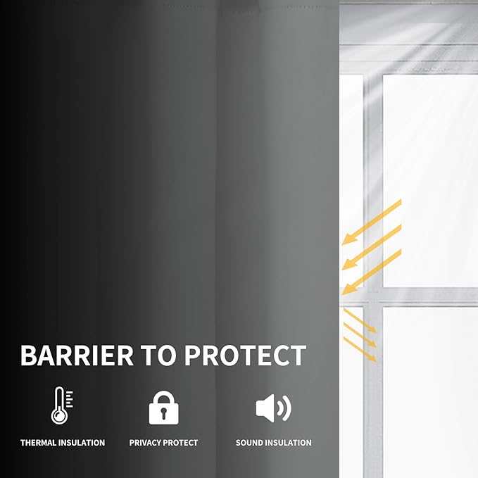 Easy-Going Blackout Curtains for Bedroom, Solid Thermal Insulated Grommet and Noise Reduction Window Drapes, Room Darkening Curtains for Living Room, 2 Panels (52x84 in,Light Gray)