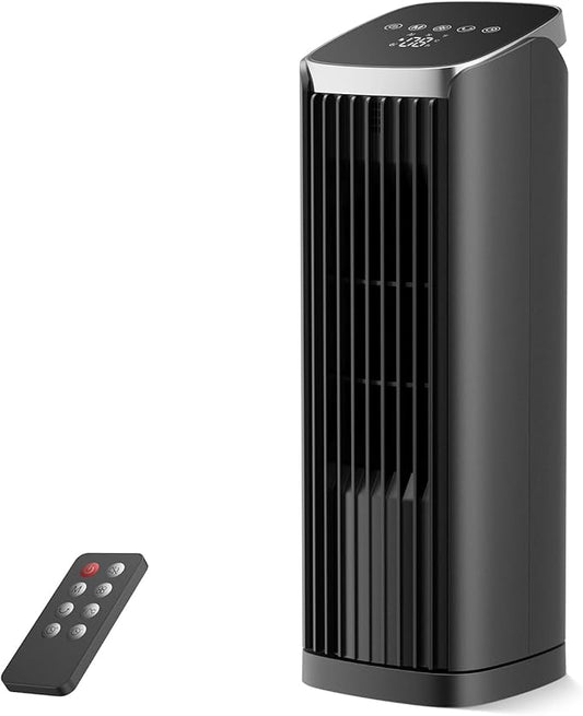 Fan for Bedroom, 13" Tower Fan with Remote, 4 Modes 4 Speeds Max 24ft/s, 70° Oscillating Desk Fan, 12H Timer Portable Fans, Cooling Fans for Office, Home
