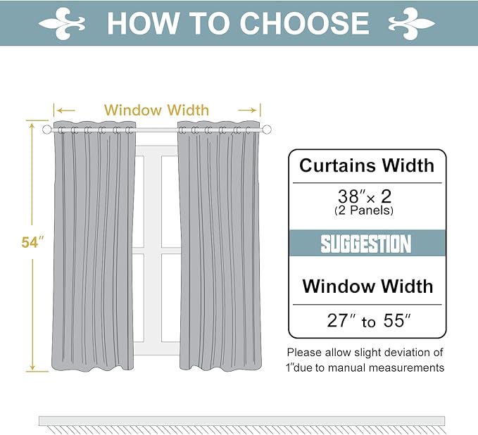 ChrisDowa Grommet Blackout Curtains for Bedroom and Living Room - 2 Panels Set Thermal Insulated Room Darkening Curtains (Royal Blue, 38W x 54L)