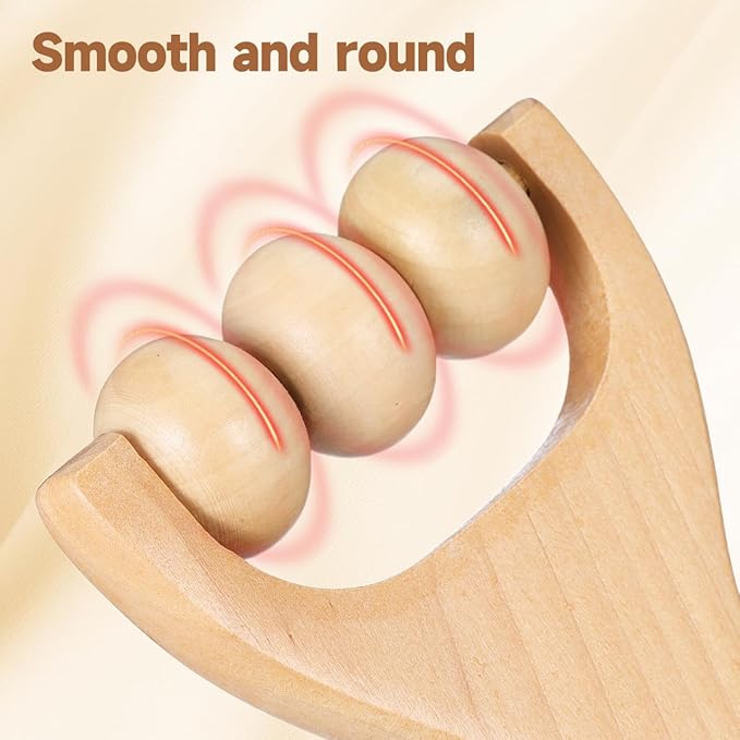 Ciieeo 2Pcs Wooden Massage Roller - Compact Handheld Tool for Foot Shoulder Neck and Waist Relaxation - Improve Sleep Quality