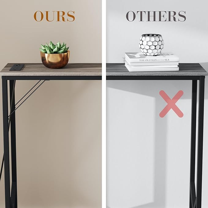 Console Table, Skinny Entryway Table with Fast-Charging Station, Narrow Long Sofa Table, Behind Slim Couch Table for Entrance, Hallway, Living Room Decor ST-GY100-1