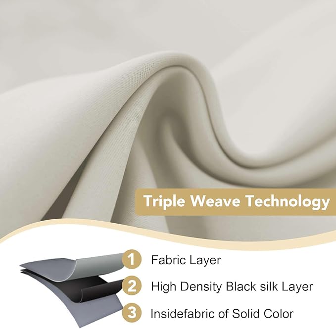 H.VERSAILTEX Room Darkening Curtains for Living Room Light Reducing Thermal Insulated Window Treatment Panels/Drapes Grommet Top 2 Panels (Pale Oak - 52 x 96 Inches)