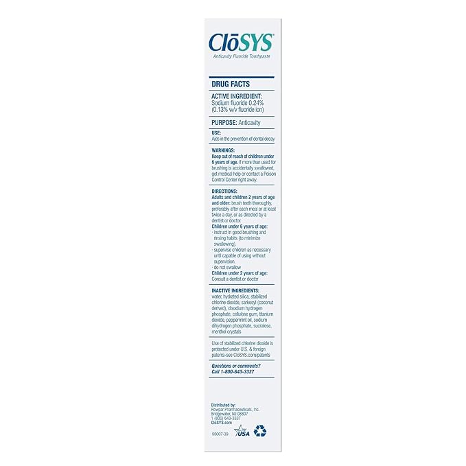 CloSYS Fluoride Toothpaste, 7 Ounce (Pack of 3), Gentle Mint, Whitening, Enamel Protection, Sulfate Free