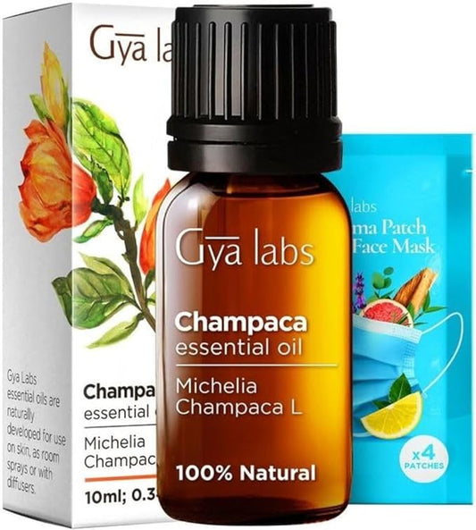 Gya Labs Champaca Essential Oil for Diffuser - 0.34 Fl Oz - 100% Pure Natural Champaca Oil for Skin, Hair, DIY Aroma Candle Making Scent